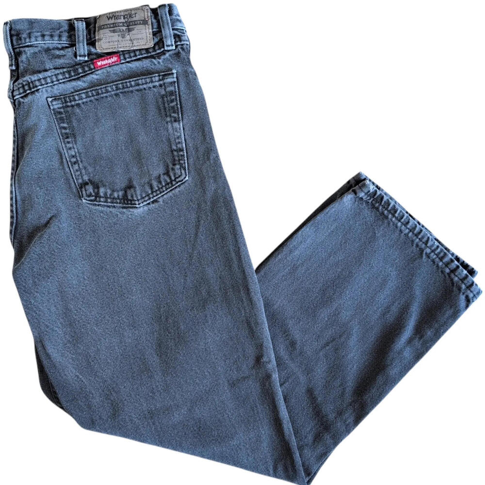 Wrangler Jeans Mens 33x29 Gray Relaxed Fit Straight Leg 97601CB Denim Casual